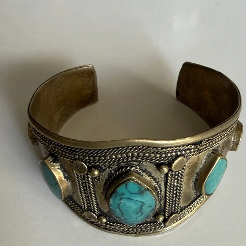 Afghan Kuchi Boho, Ethnic , Tribal Cuff Vintage Bracelet - Picture 5 of 8